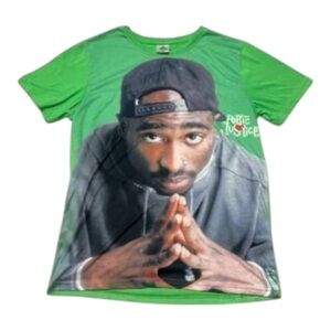 Tupac Shakur Poetic Justice Green Graphic T-Shirt